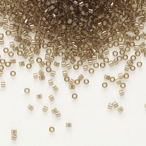 Seed bead, Delica®, glass, pkg/250g, #11 round, translucent gold luster smoky olive (DB-0123).