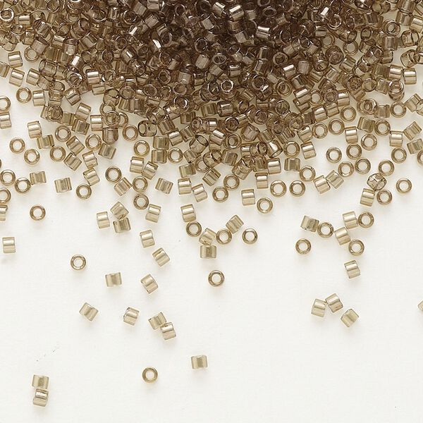 Seed bead, Delica®, glass, pkg/250g, #11 round, translucent gold luster smoky olive (DB-0123). image number 0