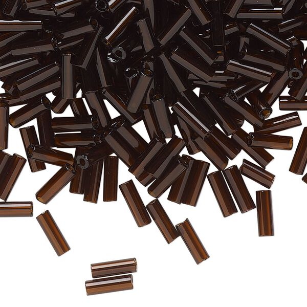Bead, Preciosa Ornela Czech glass, bugle bead, pkg/500g, 1/4 inch, transparent root beer, (10140). image number 0