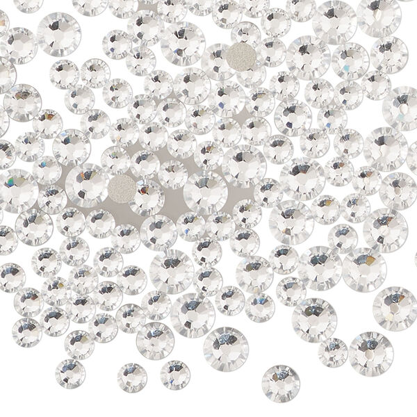 Flat back mix 1pkg150 crystal clear foil back, 3.00-4.80mm round SS12 image number 0