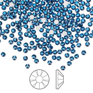 Flat back 1440pk Capri blue foil back, Preciosa MAXIMA Czech crystal rhinestone 2.1-2.3mm chaton rose round SS7