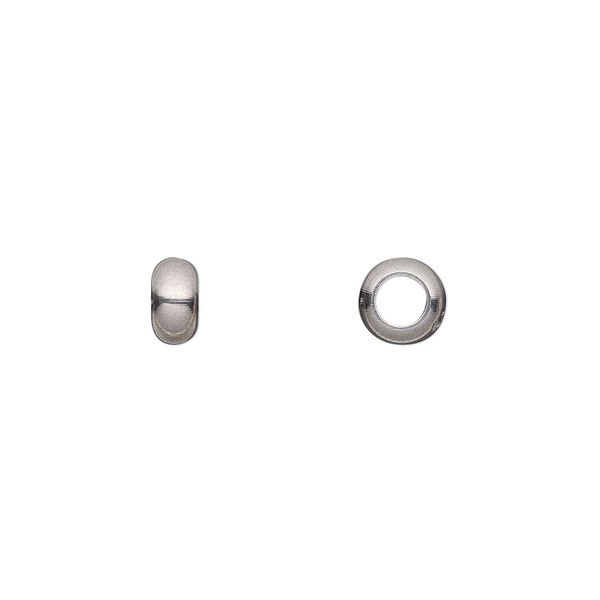 Bead, stainless steel, 6.5x3.5mm rondelle. Sold per pkg of 100. image number 0
