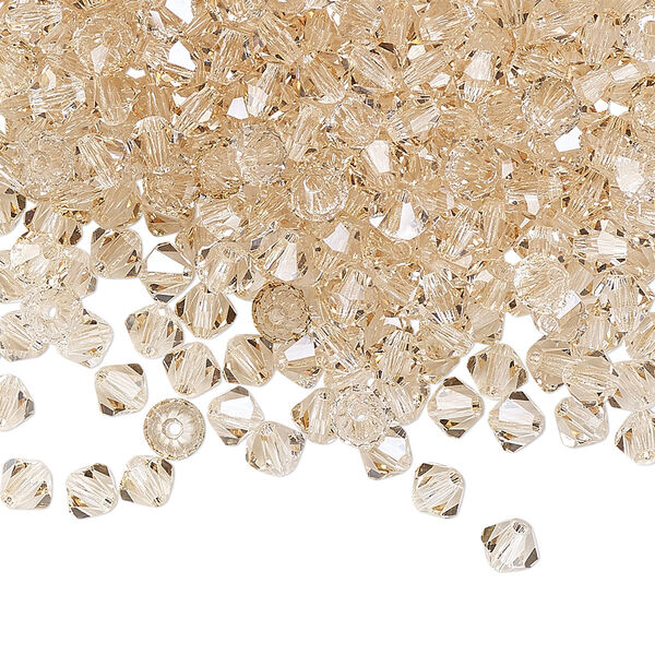 Bead 144pk crystal honey, Preciosa Czech crystal 4mm bicone image number 0
