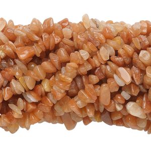 Red aventurine 1pkg10, chip bead natural 34 inch medium
