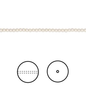 Pearl 100pk light creamrose, Crystal Passions® 2mm round 5810