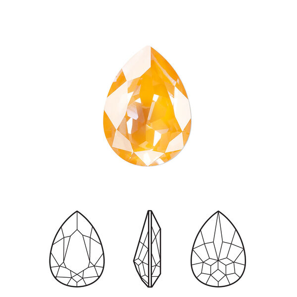 Fancy stone 1pk crystal mango ignite LacquerPRO, Crystal Passions® 18x13mm pear 4320 image number 0