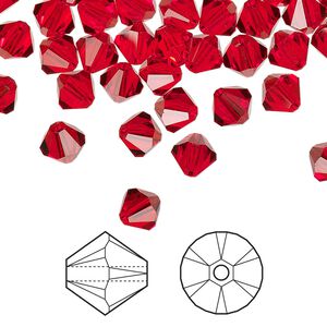 Bead 144pk light Siam, Crystal Passions® 6mm bicone 5328
