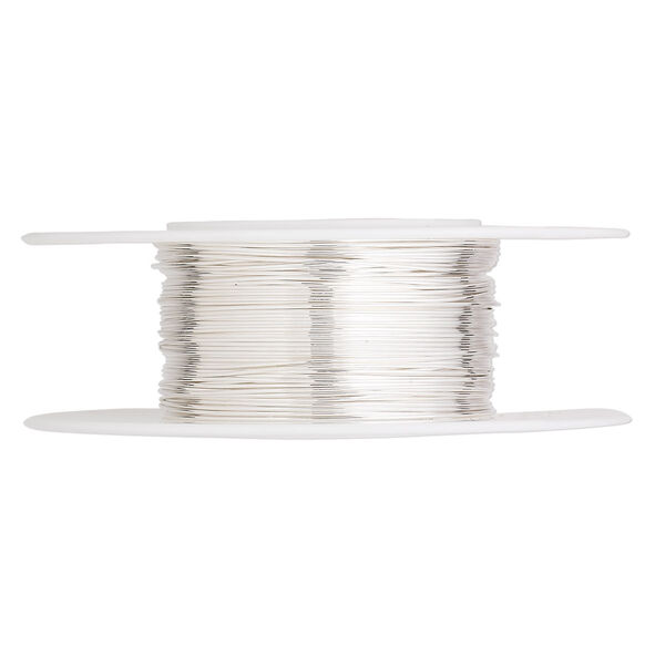 Wire, Argentium® silver, dead-soft, round, 26 gauge. Sold per pkg of 25 feet. image number 0