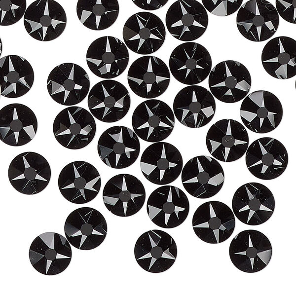 Flat back 144pk jet foil back, Crystal Passions® 6.32-6.5mm rose round SS30 2088 image number 0