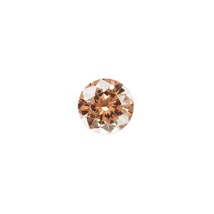 Cubic zirconia 1pkg4, hand-faceted round drop, 12mm