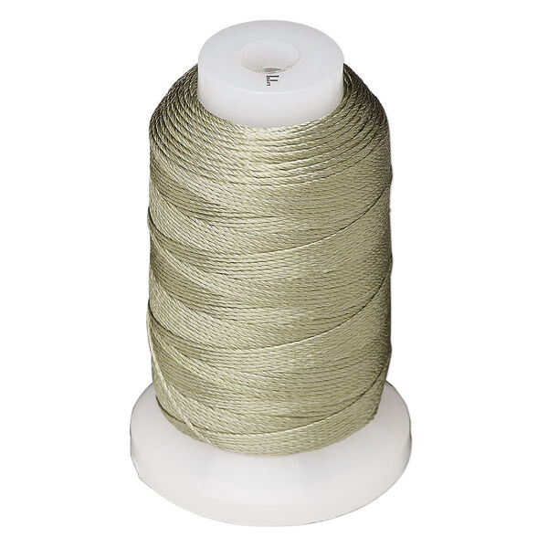 Thread, Purely Silk™, dark green, size F. Sold per 140-yard spool. image number 0
