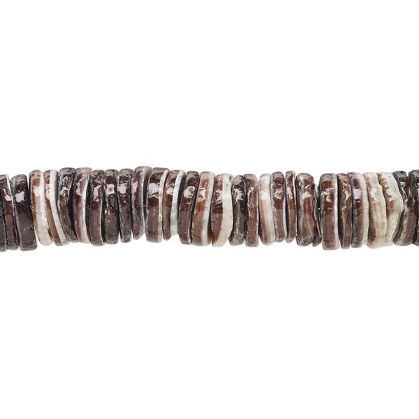 Bead, violet oyster shell (natural), pkg/16 inches, 8mm center-drilled heishi. image number 0