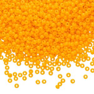 Seed bead, Preciosa Ornela Czech glass, pkg/50g, #11 rocaille, opaque orange, (93110).