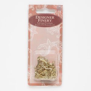 Drop, gold-finished "pewter" (zinc-based alloy), 17x17x14mm triangle with twisted rope swirl design and 4 loops and 25x19mm fancy with roses and 8 loops. Sold per pkg of 8.