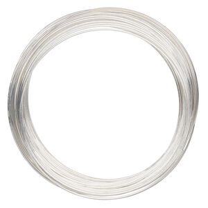 Memory wire, Beadalon®, silver-plated carbon steel, 2-1/4-inch round bracelet, 0.65mm thick. Sold per 1-ounce pkg, approximately 65 loops.