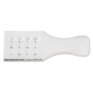 Draw plate, Delrin® plastic, white and black, 6 x 2-1/4 x 1/2 inch paddle with 12 graduated holes. Sold individually.