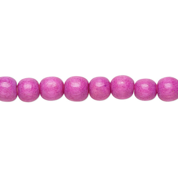 Bead, Taiwanese cheesewood (dyed / waxed), light purple, 5-6mm round. Sold per pkg of (2) 15-1/2" to 16" strands. image number 0