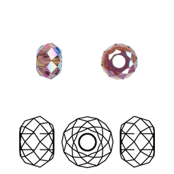 Bead 216pk amethyst shimmer 2X, Swarovski® 8x5.3mm briolette XL hole 5042 image number 0
