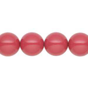 Pearl 10pk cranberry, Preciosa Czech crystal 12mm round