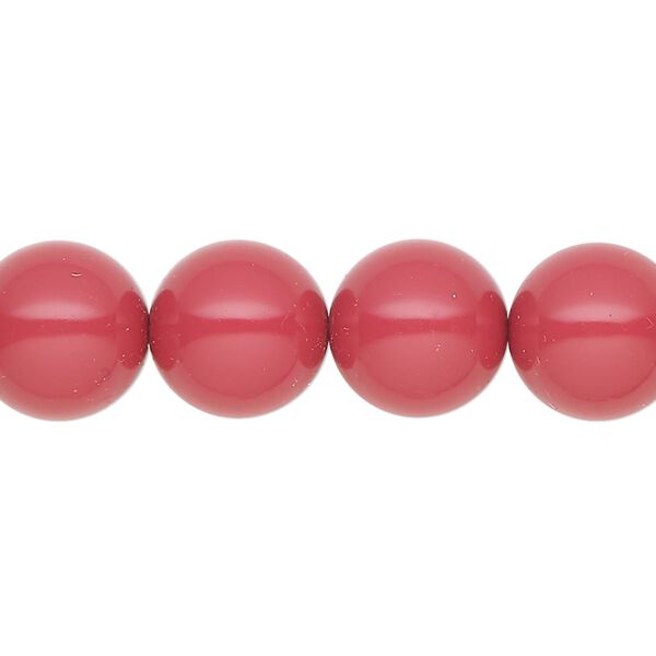 Pearl 10pk cranberry, Preciosa Czech crystal 12mm round image number 0
