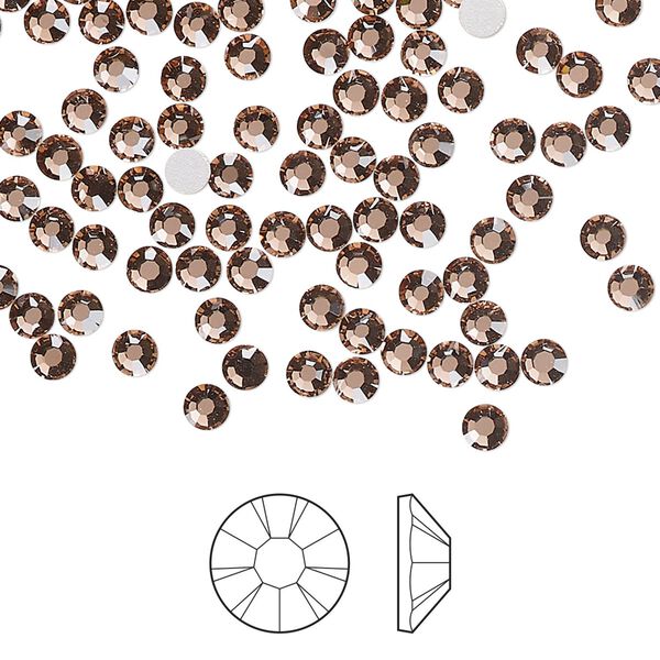 Flat back 1pkg144, dusty rose foil back Preciosa MAXIMA Czech crystal rhinestone 3-3.2mm chaton rose round SS12 image number 0