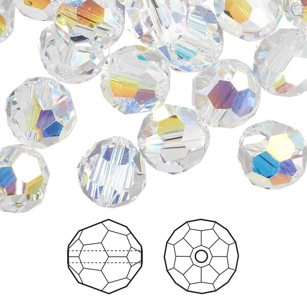 Bead 144pk crystal AB, Crystal Passions® 10mm round 5000 image number 0