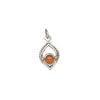 Carnelian / sterling silver 1pkg1, marquise drop antiqued 13.5x9mm image number 1