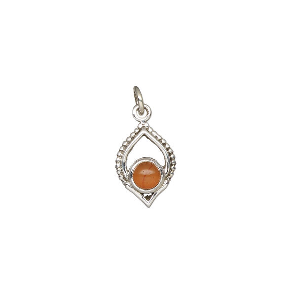 Carnelian / sterling silver 1pkg1, marquise drop antiqued 13.5x9mm image number 1