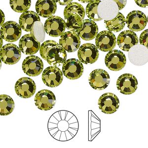 Flat back 24pk limecicle foil back, Preciosa MAXIMA Czech crystal hotfix rhinestone 6.3-6.5mm chaton rose round SS30