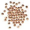 Bead, Czech fire-polished glass 1pkg60, opaque copper-plated clear, 6mm faceted round. image number 1