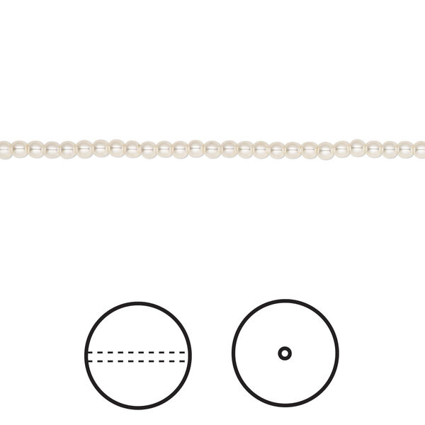 Pearl 100pk light creamrose, Crystal Passions® 2mm round 5810 image number 0