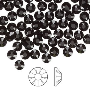 Flat back 1440pk jet foil back, Preciosa MAXIMA Czech crystal rhinestone 4.6-4.8mm chaton rose round SS20