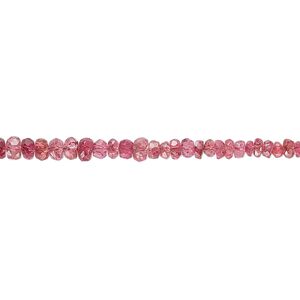 Ruby 1pkg1, hand-cut faceted rondelle bead 9 inch graduated 2x1mm-4x2mm