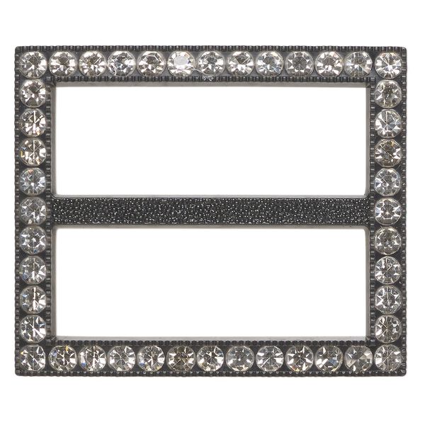 Focal, plastic and glass, black and clear, 63x53mm undrilled rectangle with 50mm bar. Sold individually. image number 0