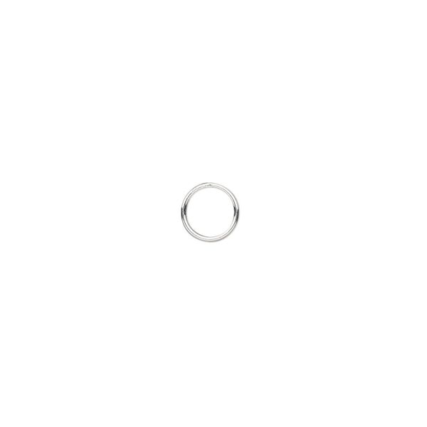Jump ring, sterling silver, 6mm soldered round, 4.9mm inside diameter, 23 gauge. Sold per pkg of 50. image number 0