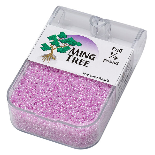 Seed bead, Ming Tree™, glass, pkg/1/4 pound, #11 round, opaque ceylon lilac. image number 0