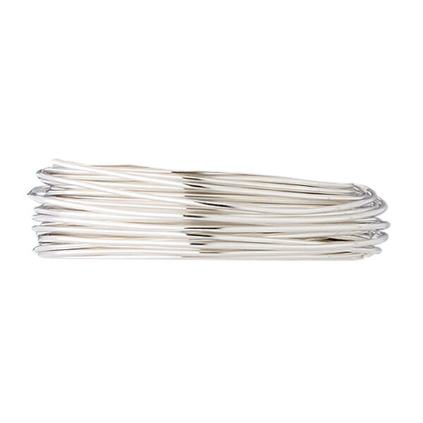 Wire, fine silver, dead-soft, round, 22 gauge. Sold per pkg of 5 feet. image number 0