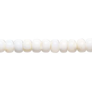 White opal 1pkg1, hand-cut rondelle bead natural 14 inch 5x3mm-6x5mm