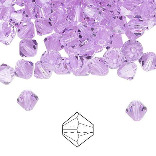 Bead 24pk violet, Preciosa Czech crystal 6mm bicone image number 0