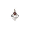 Garnet / sterling silver 1pkg1, antiqued heart drop natural 14x11mm image number 1