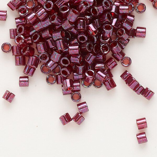 Seed bead, Delica®, glass, pkg/250g, #8 round, translucent gold luster wine (DBL-0116). image number 0