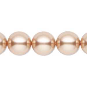 Pearl 10pk rose gold, Crystal Passions® 12mm round 5810