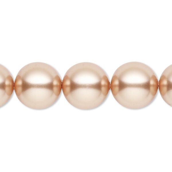 Pearl 10pk rose gold, Crystal Passions® 12mm round 5810 image number 0