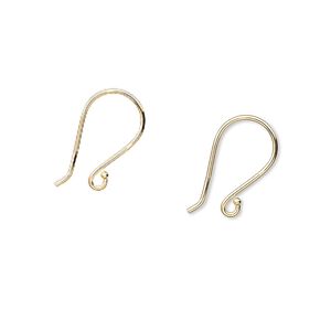 Ear wire French hook 1pkg2 14Kt gold, 13mm ball / open loop, 22 gauge 1 pair
