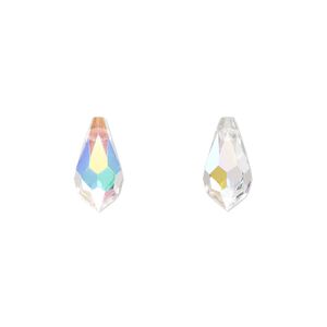 Briolette 144pk crystal AB, Preciosa Czech crystal 13x6.5mm pendant drop
