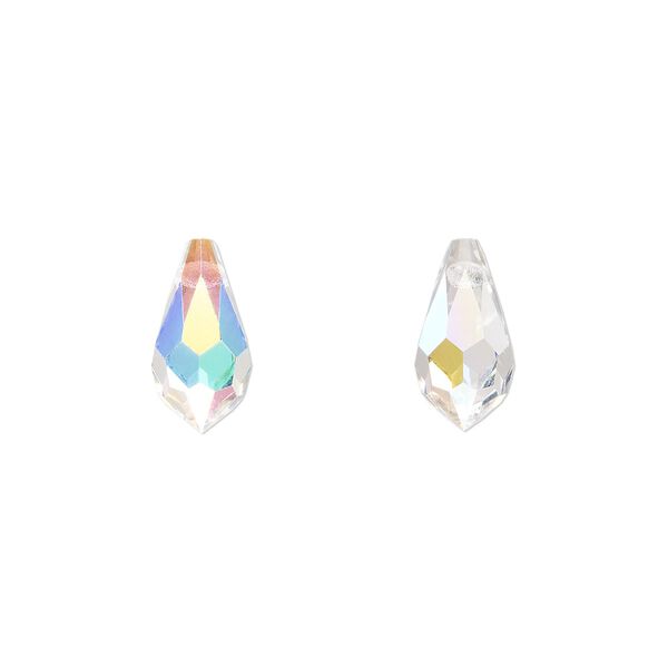 Briolette 144pk crystal AB, Preciosa Czech crystal 13x6.5mm pendant drop image number 0