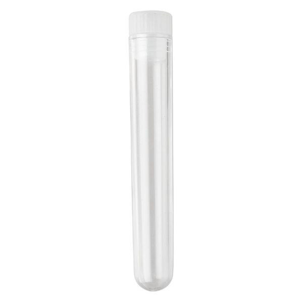 Vial, transparent acrylic, 3-3/8 inches long and 12mm hole with stopper. Sold per pkg of 100. image number 1