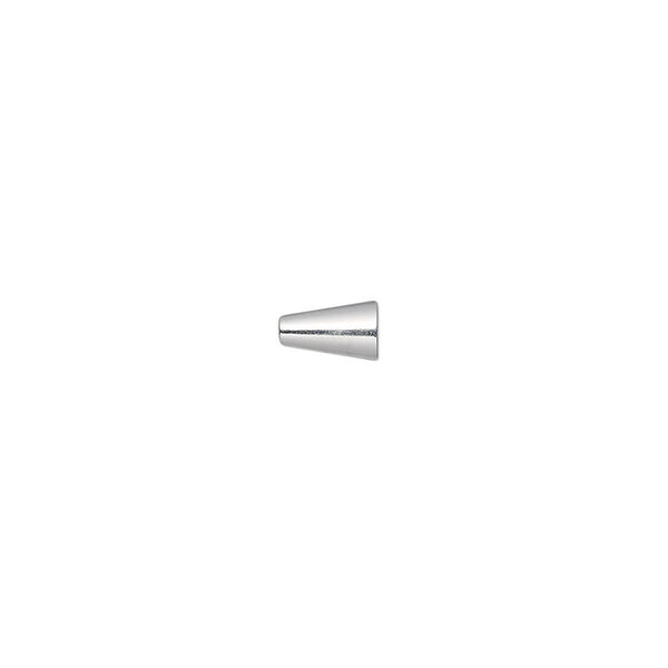 Bead end, glue-on, silver-finished brass, 6.5x4mm cone. Sold per pkg of 12. image number 0