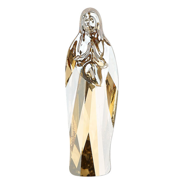 Fancy stone 1pk crystal golden shadow foil back, Crystal Passions® 40x12.5mm Virgin Mary 4973 image number 0