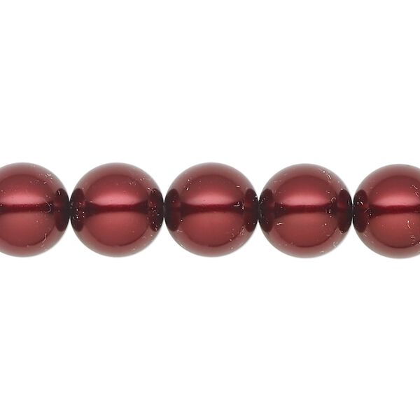 Pearl 10pk bordeaux, Preciosa Czech crystal 10mm round image number 0